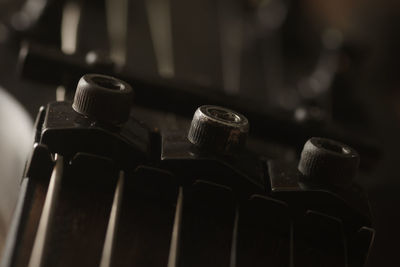 Close-up of electric guitar tremolo bridge