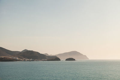 Views of escullos beach and surroundings, in almeria, spain