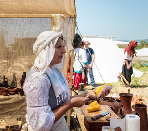 Group of people preparing food