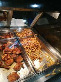 High angle view of food for sale at store