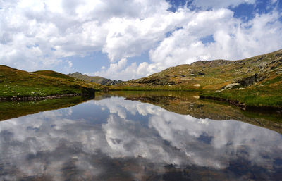 Panoramic view of lake against sky