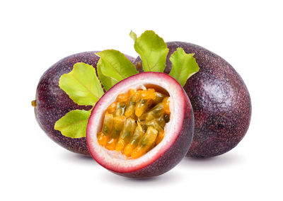 Close-up of fruits against white background