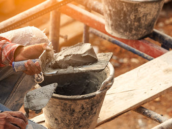 Man working on wood