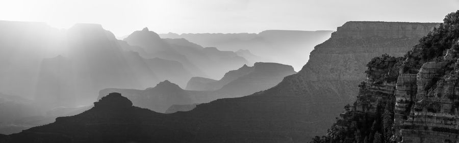 Panoramic view of grand canyon against sky