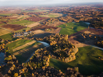 Aerial view of agricultural field