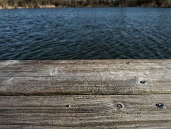 High angle view of pier over lake