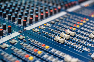 Close-up of sound mixer