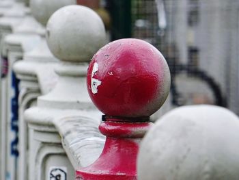 Close-up of statue against building