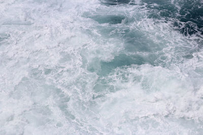 High angle view of waves in sea