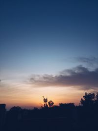 Silhouette trees against sky during sunset
