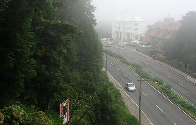 High angle view of city street