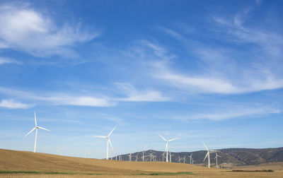 Energy and ecology, wind turbines, eolic park. green ecological power energy generation. wind farm.