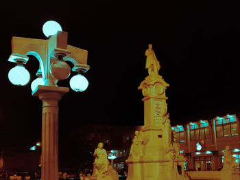 Low angle view of illuminated street light