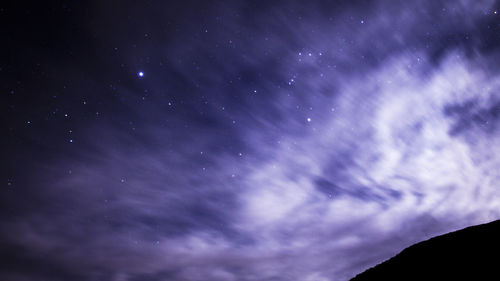 Low angle view of sky at night