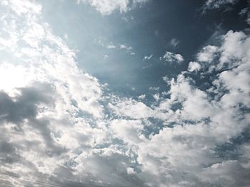 Low angle view of cloudy sky