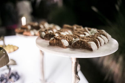 Close-up of cake on table