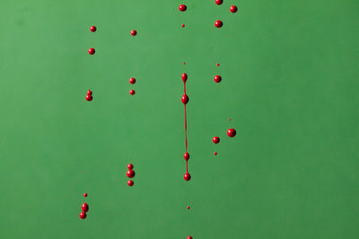 High angle view of multi colored balloons on table