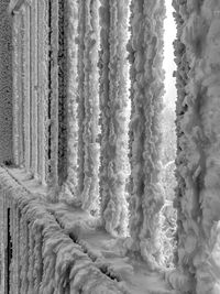 Full frame shot of ice cream hanging from curtain