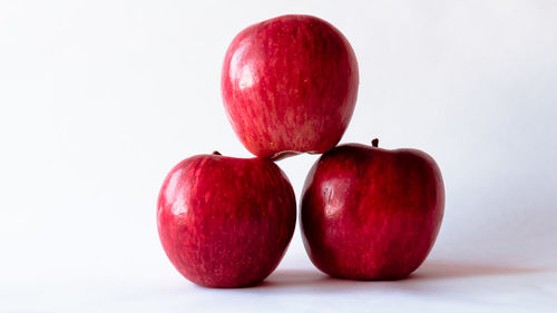 Close-up of apple against white background