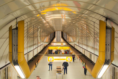 High angle view of subway