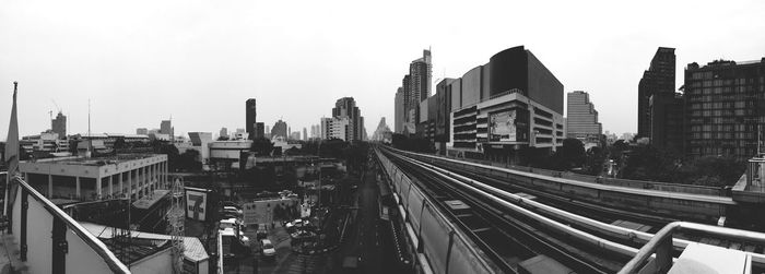 High angle view of city against sky