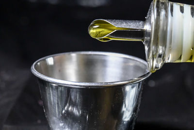 Close-up of drinking glass in water