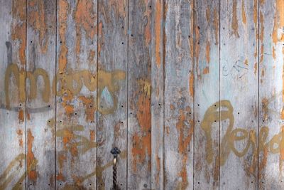 Detail shot of peeled wooden wall