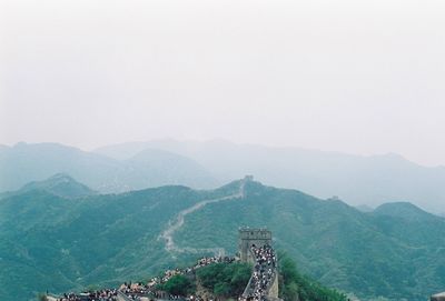 High angle view of mountain range