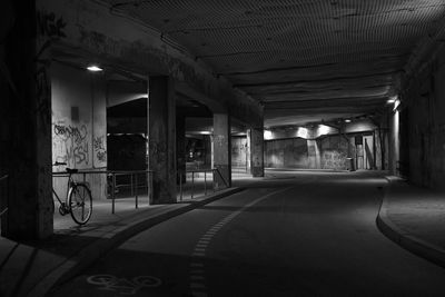 Illuminated subway station