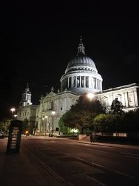 View of illuminated building at night