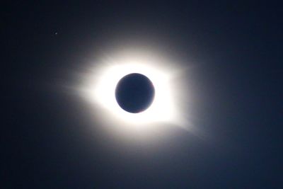 Low angle view of moon in sky