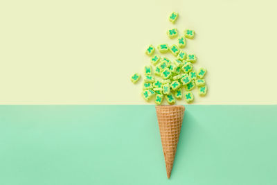 Close-up of ice cream against white background