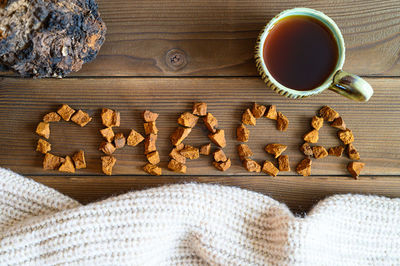 Directly above shot of coffee on table