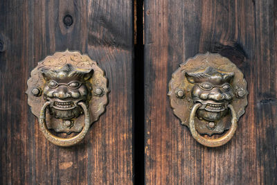 Close-up of door knocker