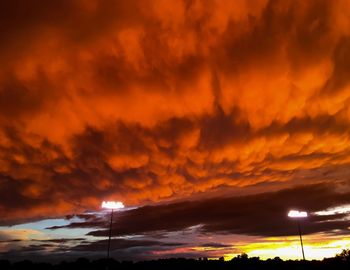 Scenic view of dramatic sky during sunset