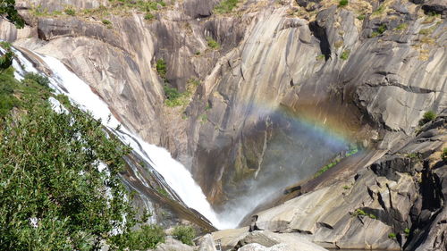 Scenic view of waterfall