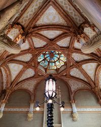 Low angle view of ceiling of cathedral