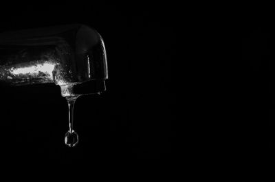 Close-up of water in black background