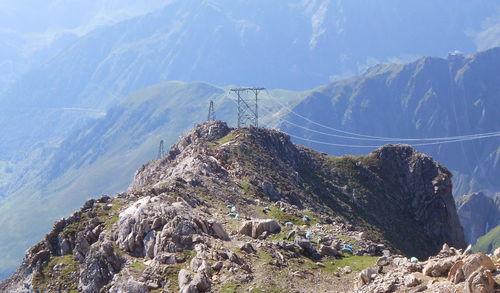 Panoramic view of mountains against sky