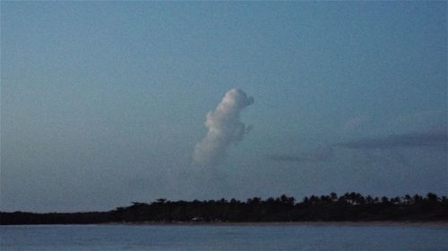 Scenic view of water against clear sky