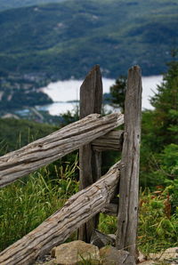Wooden fence on landscape