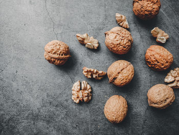 High angle view of cookies on table