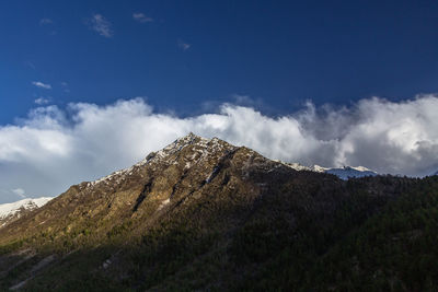 Low angle view of mountain against sky