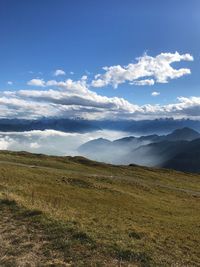 Scenic view of field against sky