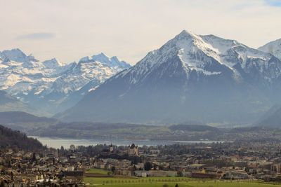 Scenic view of mountains against sky