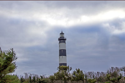 Low angle view of lighthouse against sky