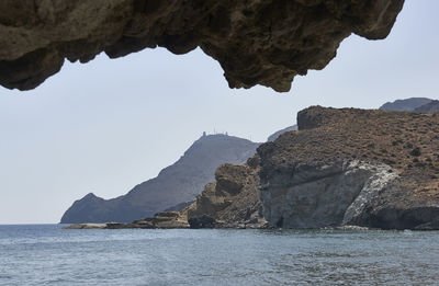 Beautiful wild cliff in the natural park of cabo de gata, almeria, españa