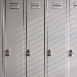 Full frame shot of closed lockers 