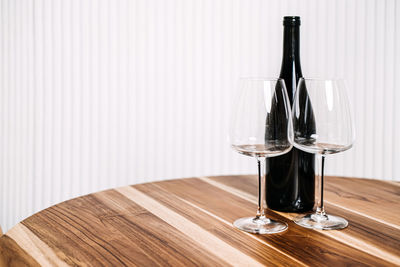 Close-up of wineglass on table