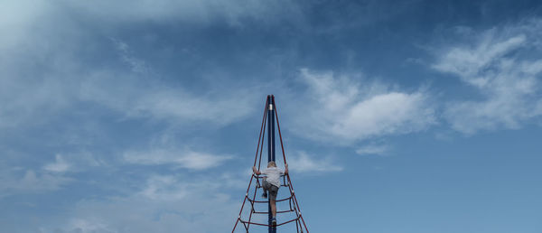 Low angle view of sailboat against sky